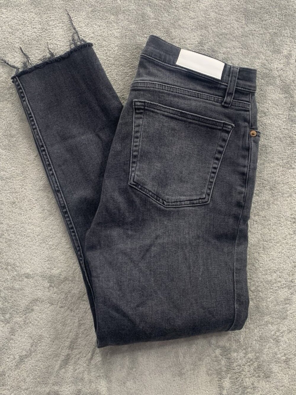 RE/DONE Jeans Womens 29x26” Originals Button Fly High Rise Ankle Crop 196-3WHRAC